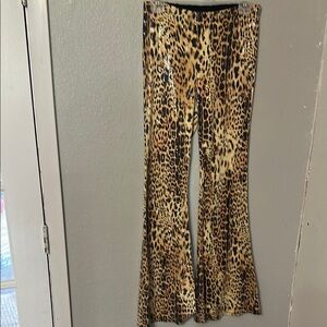 Bear Dance Leopard Print Wide Leg Pants
